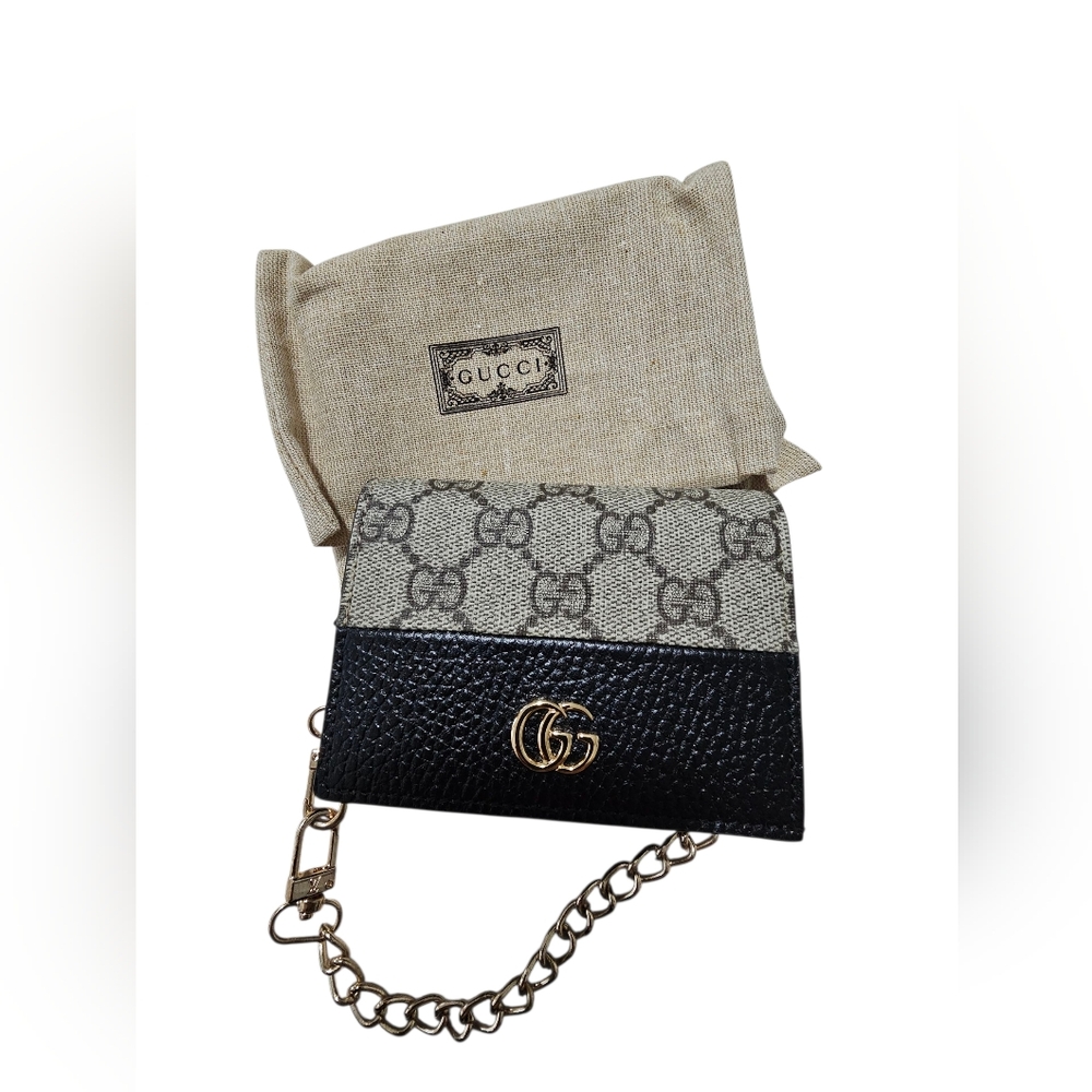 Gucci Monogram Black and Cream Crossbody Bag